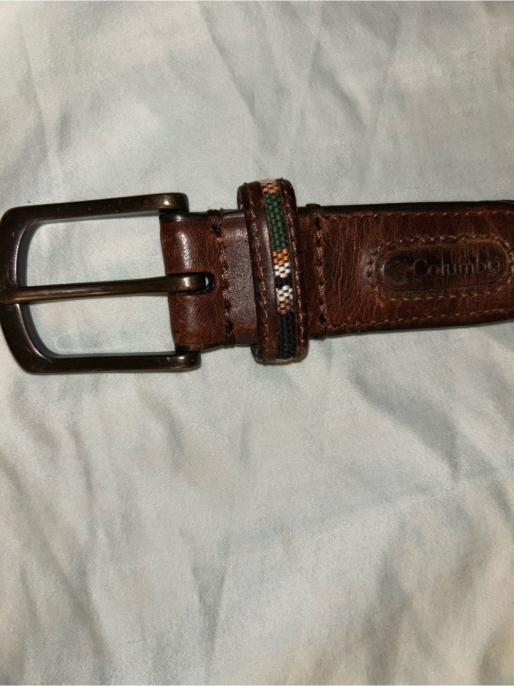 Vintage Columbia Leather Belt with Southwest Inlay Belt